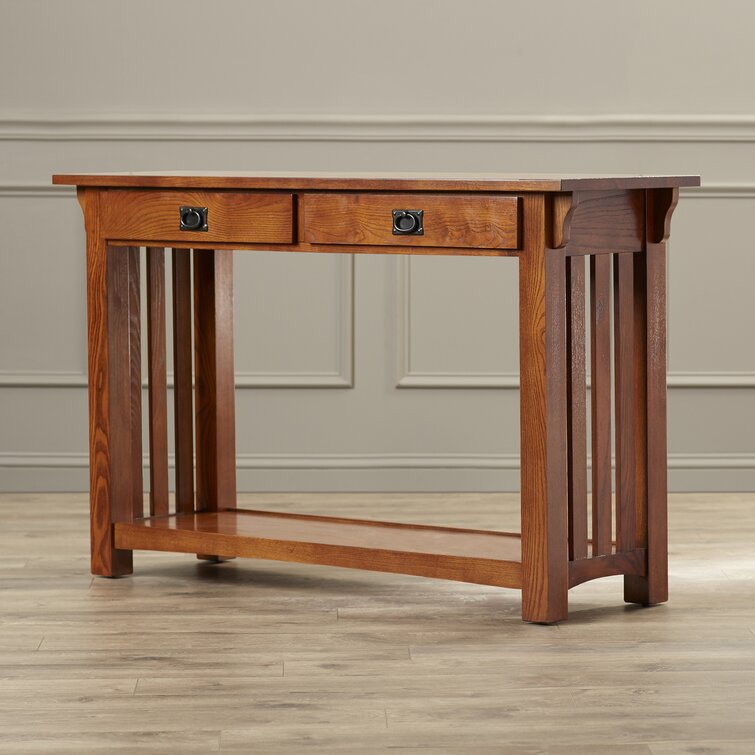 Mission oak on sale console table